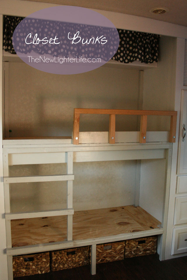 bunk beds in closet